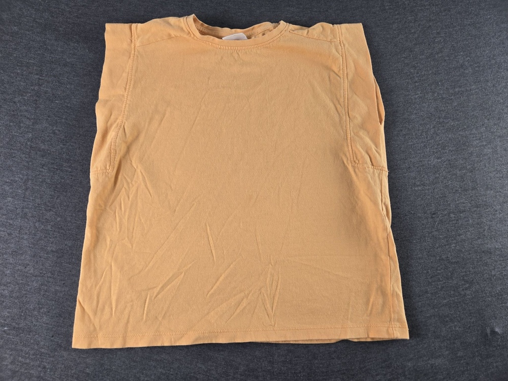 Zara Shirt Kids 8-9 Years Orange Sleeveless Jersey Basic Crew Neck Summer Top